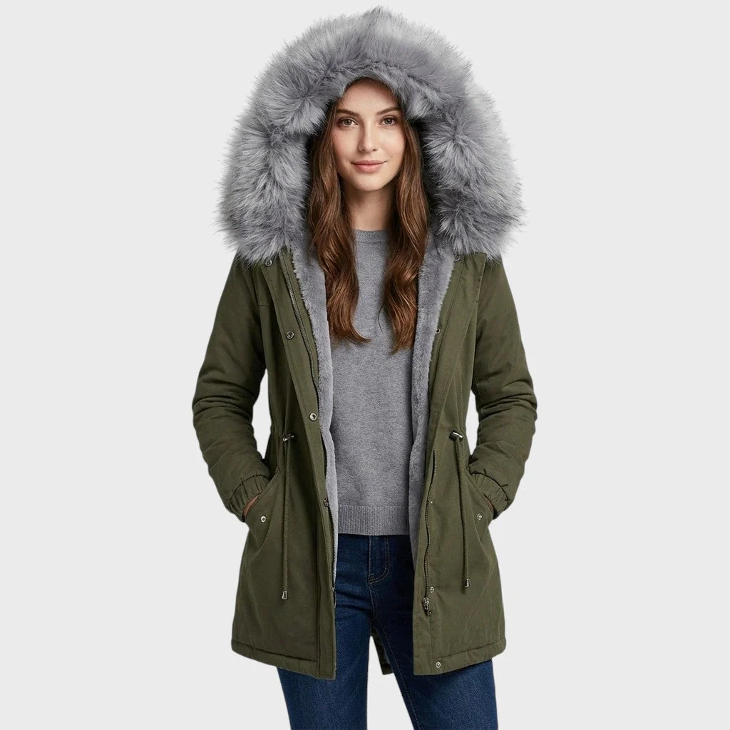 Adela | Parka z akcentem z sztucznego futra - Image 3