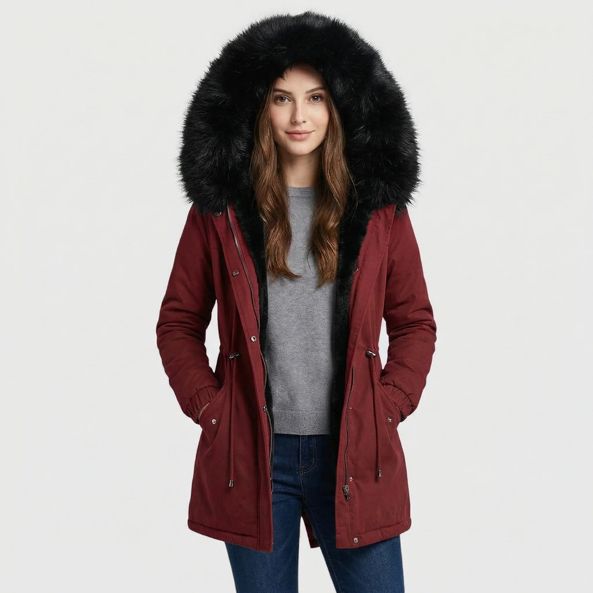 Adela | Parka z akcentem z sztucznego futra - Image 6