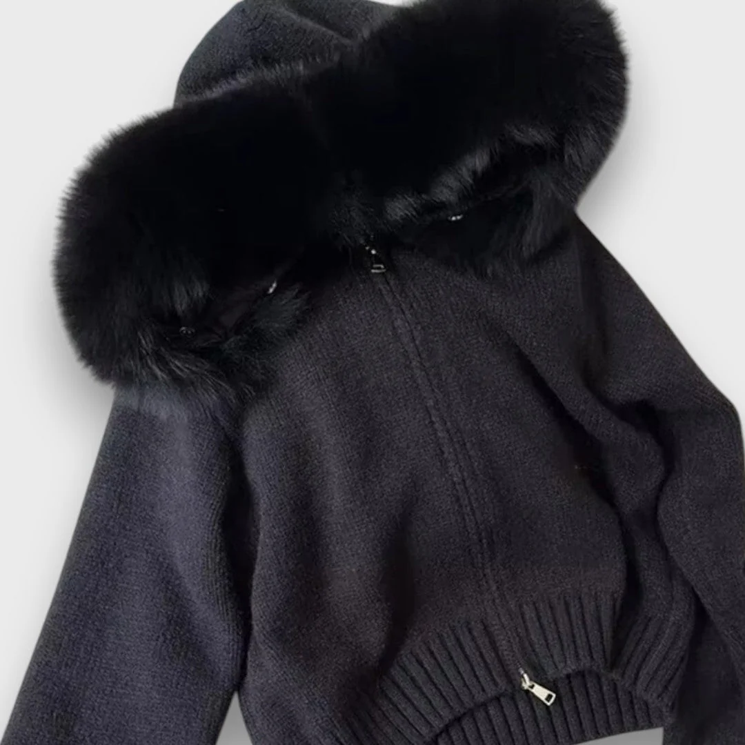 Alisanne – Sweter z zamkiem i kołnierzem z futra sztucznego - Image 12