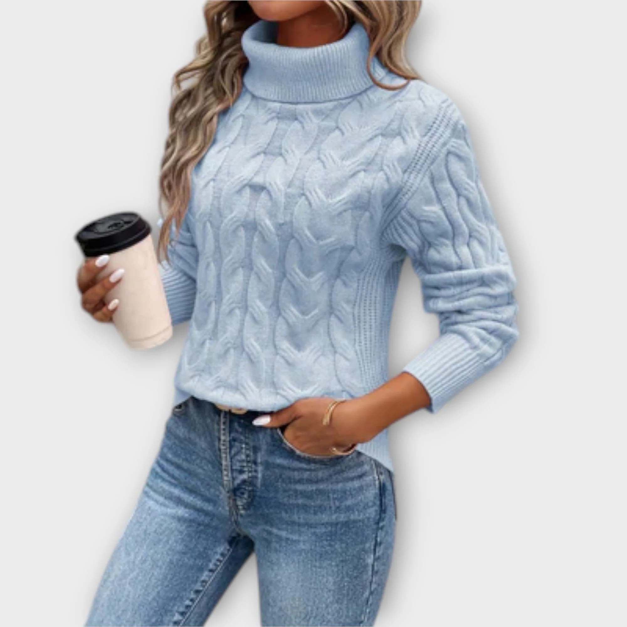 Amelia – Elegancki Sweter z Wysokim Kołnierzem - Image 2