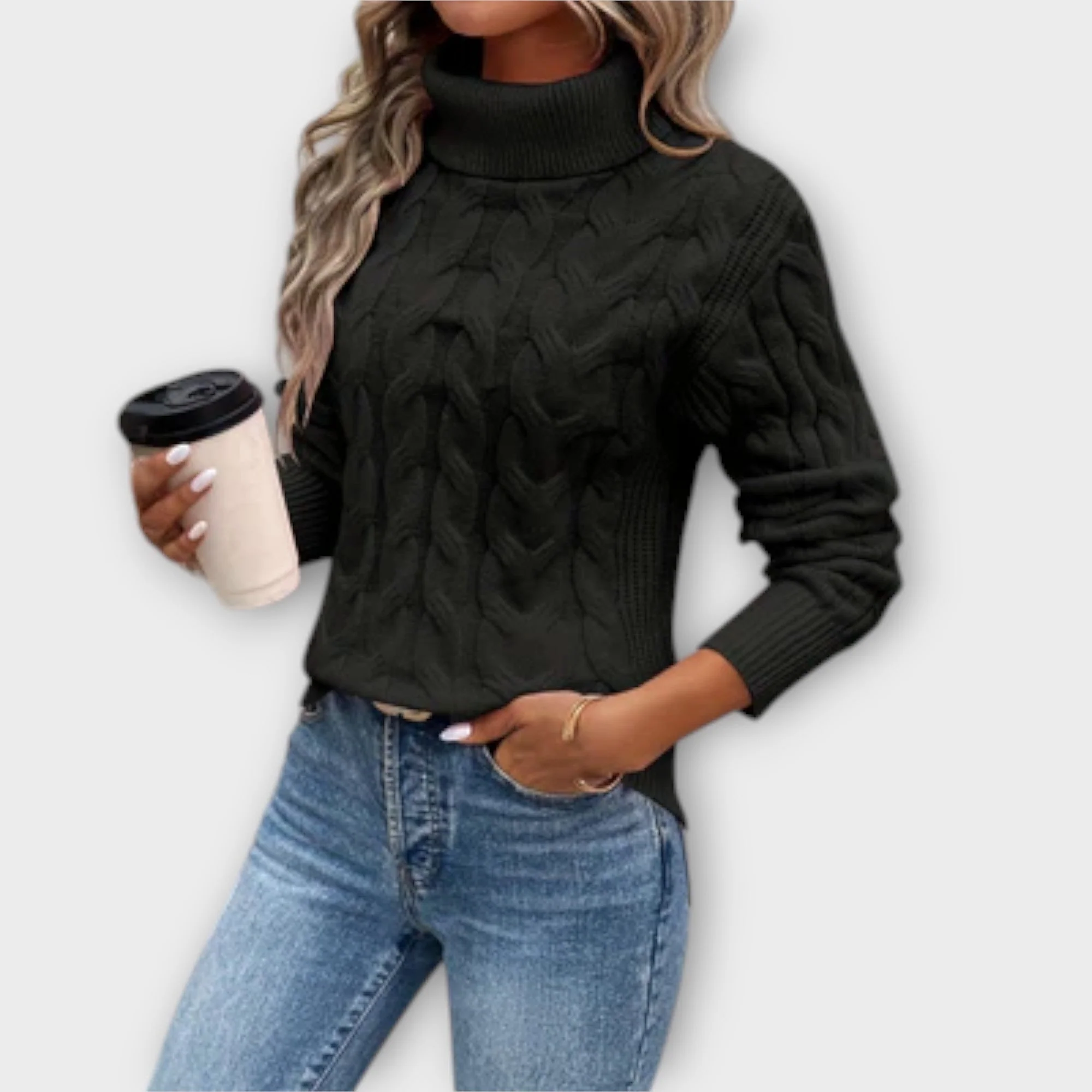 Amelia – Elegancki Sweter z Wysokim Kołnierzem - Image 4