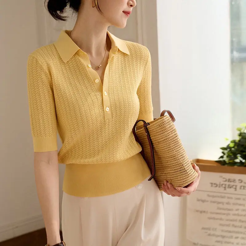 Amy Gładki Sweter Polo - Image 12