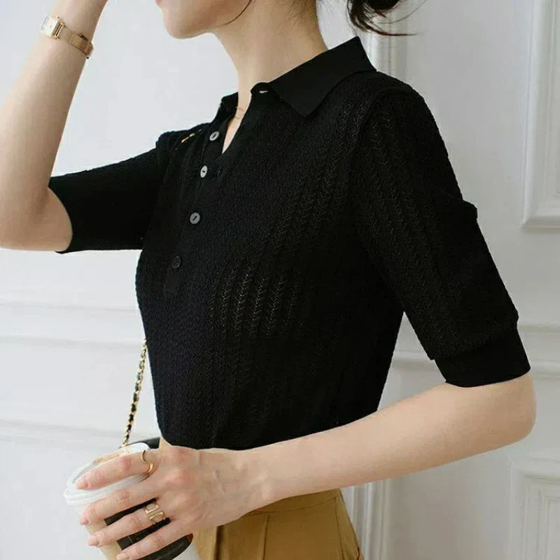 Amy Gładki Sweter Polo - Image 14