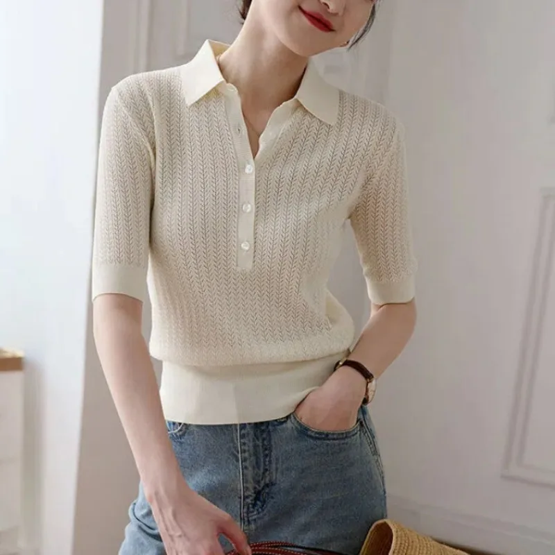Amy Gładki Sweter Polo - Image 15
