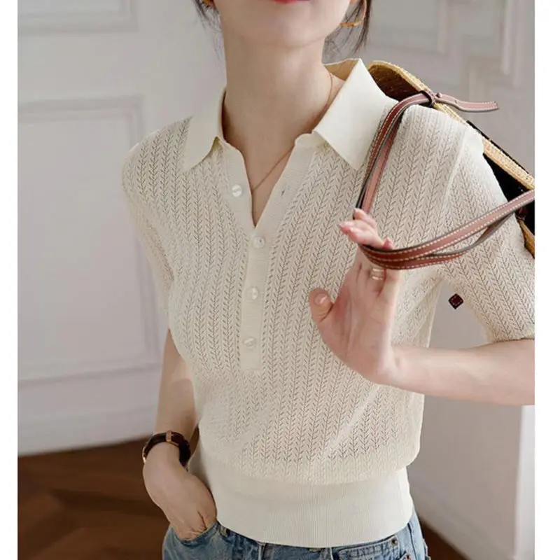 Amy Gładki Sweter Polo - Image 16