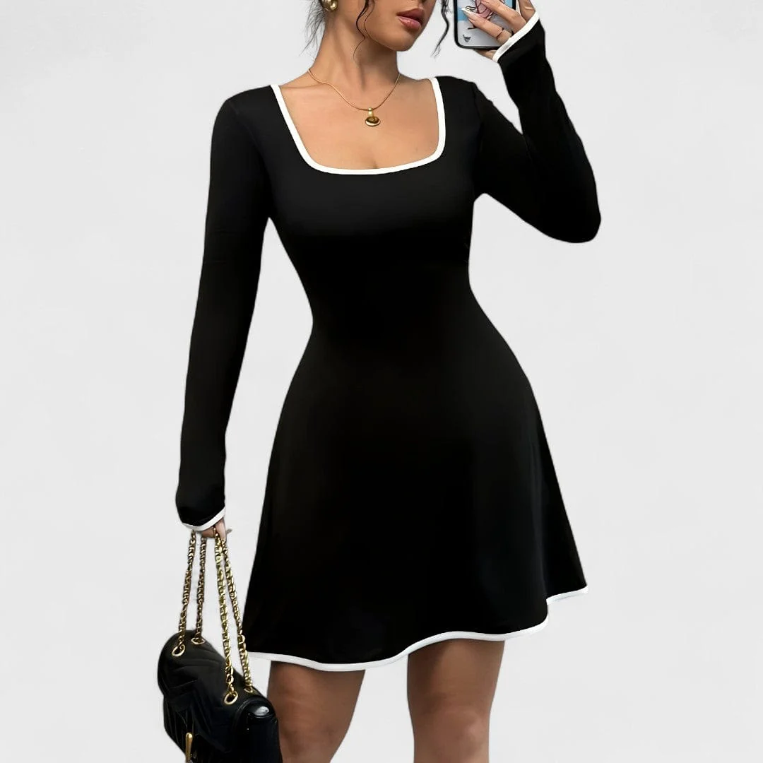 Antonia - Elegancka sukienka z długim rękawem w kształcie litery A - Image 4