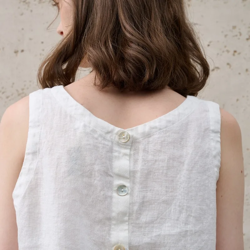 Asymetryczny leniany crop top - Image 5