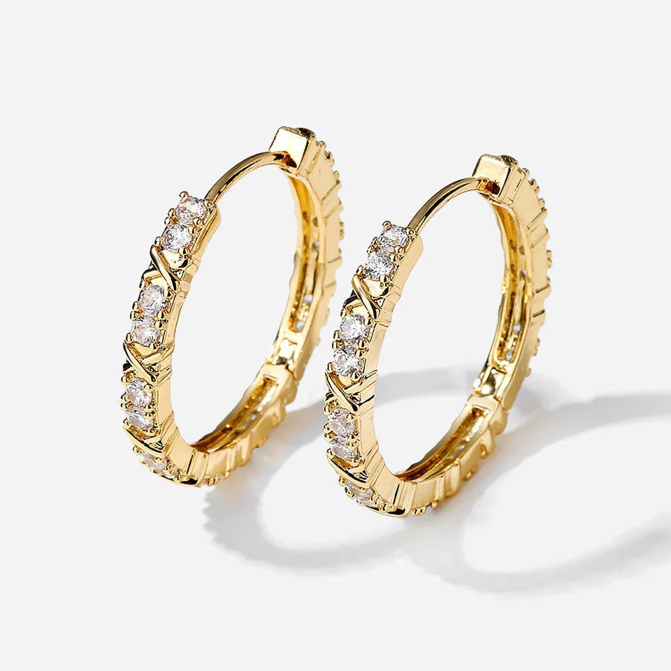 Aurelisse | Kolczyki Krzyż w Cyrkonii Złoto 18K - Image 4