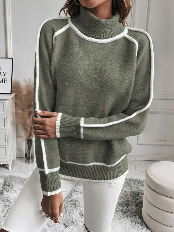 Avalon - Sweter z Zielonej Bawełny Oliwkowej - Image 7