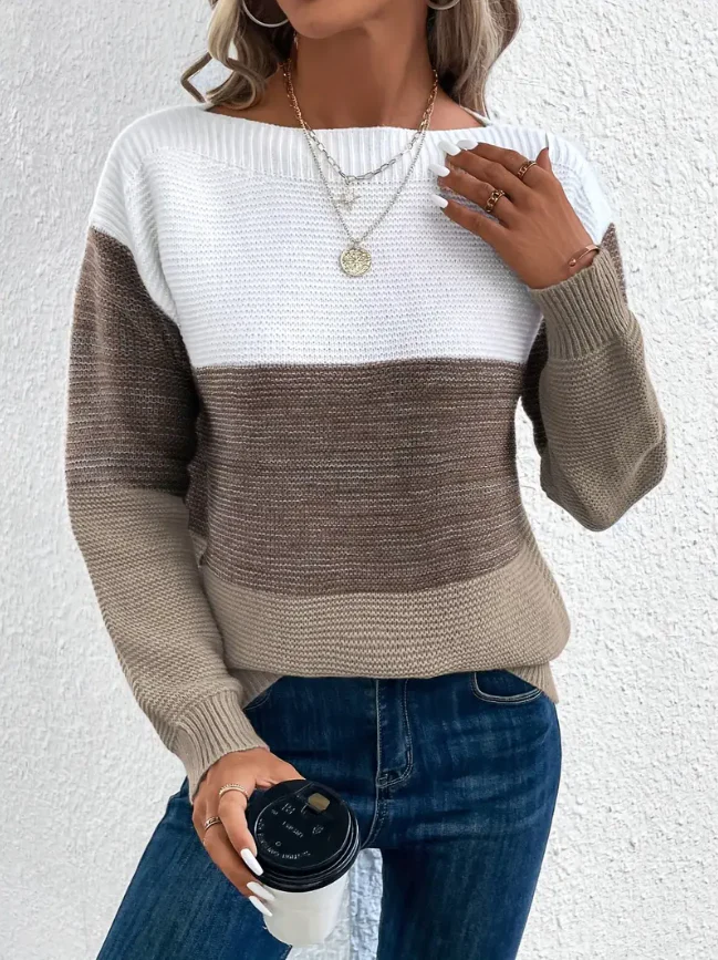 Calista - Elegancki Sweter z Długim Rękawem i Opadającymi Ramionami - Image 10