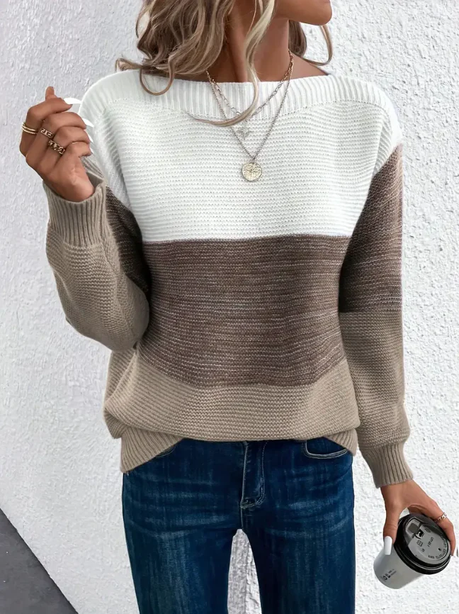 Calista - Elegancki Sweter z Długim Rękawem i Opadającymi Ramionami - Image 11