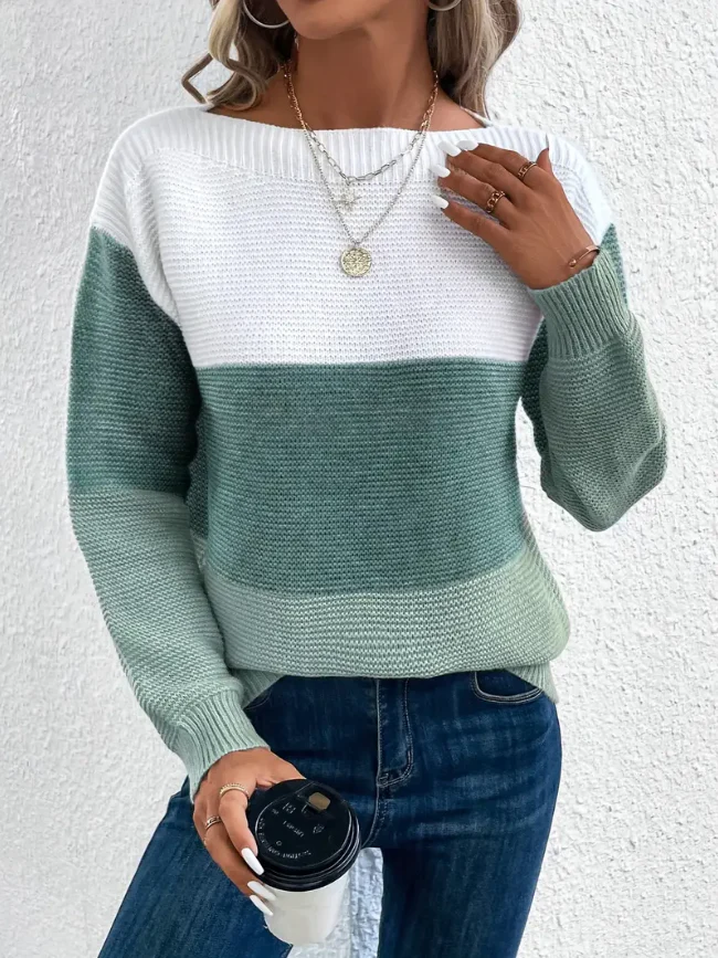 Calista - Elegancki Sweter z Długim Rękawem i Opadającymi Ramionami - Image 2