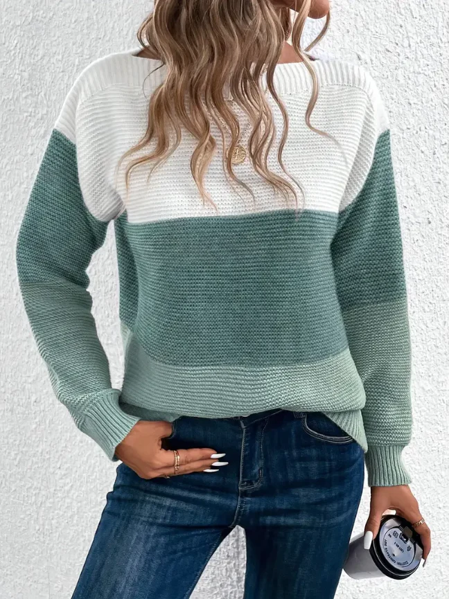 Calista - Elegancki Sweter z Długim Rękawem i Opadającymi Ramionami - Image 3