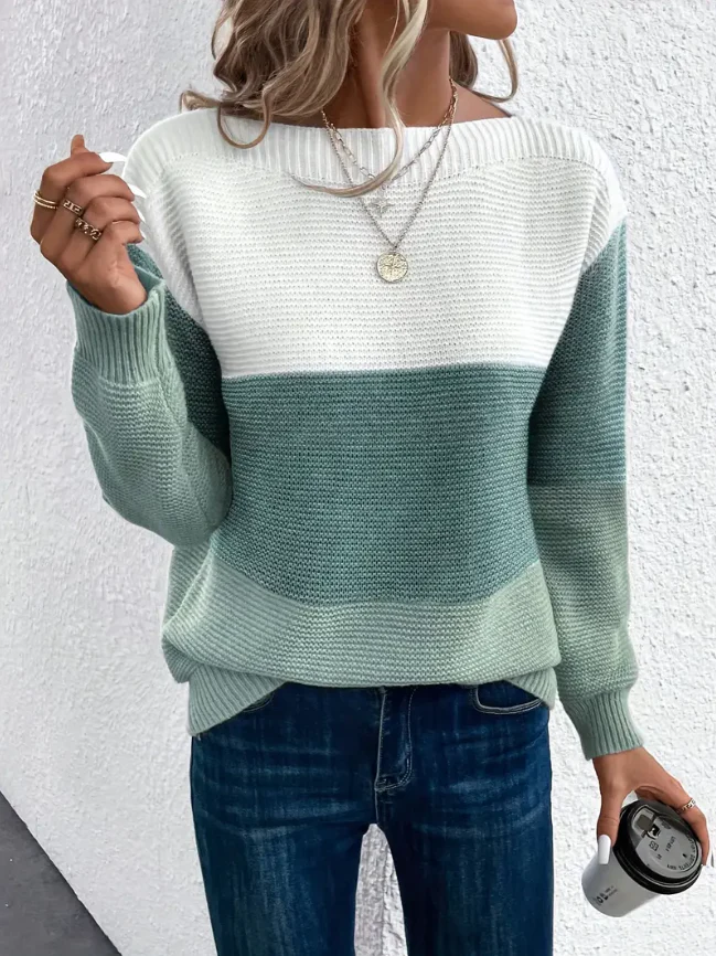 Calista - Elegancki Sweter z Długim Rękawem i Opadającymi Ramionami - Image 6