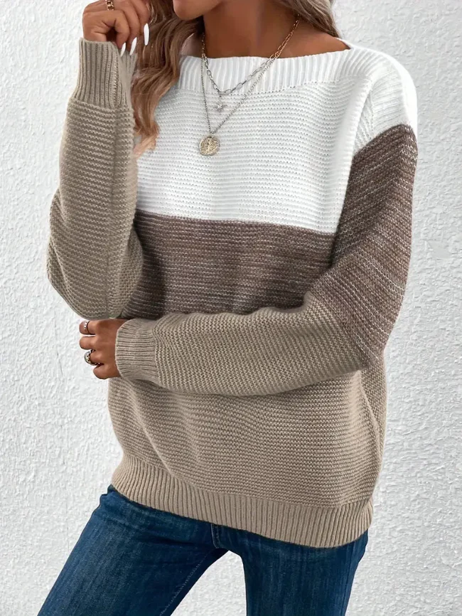 Calista - Elegancki Sweter z Długim Rękawem i Opadającymi Ramionami - Image 9