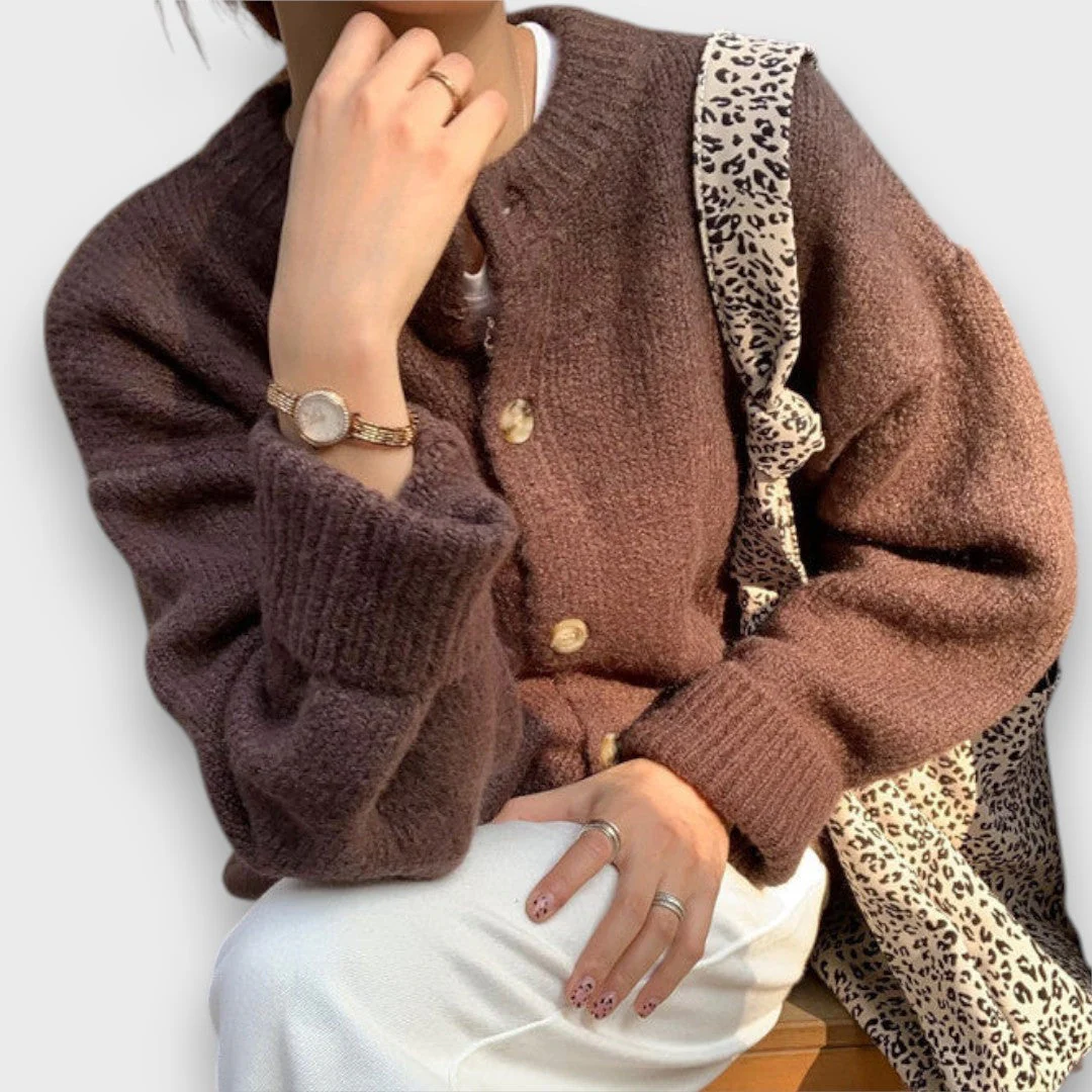 Celore – Ciepły Kardigan w Mokka - Image 2