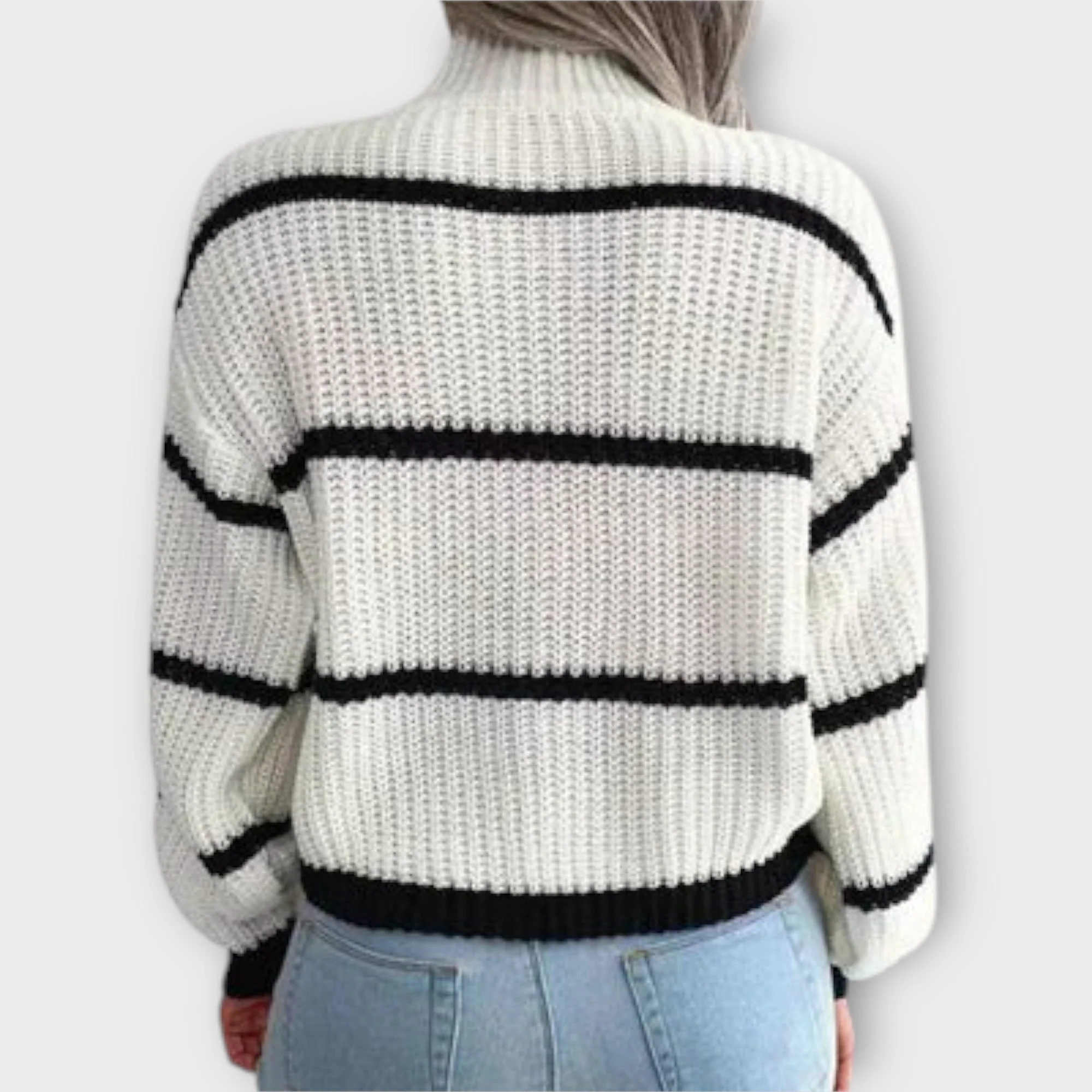 Chavala - Sweter z wysokim kołnierzem w paski - Image 4