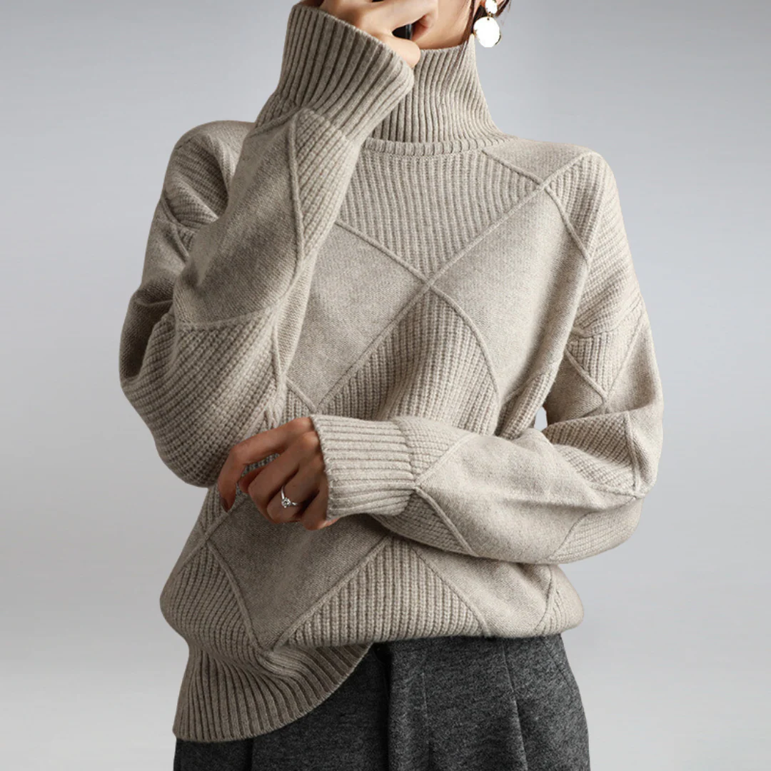 Darcy - Sweter z Wysokim Kołnierzem Oversize - Image 2