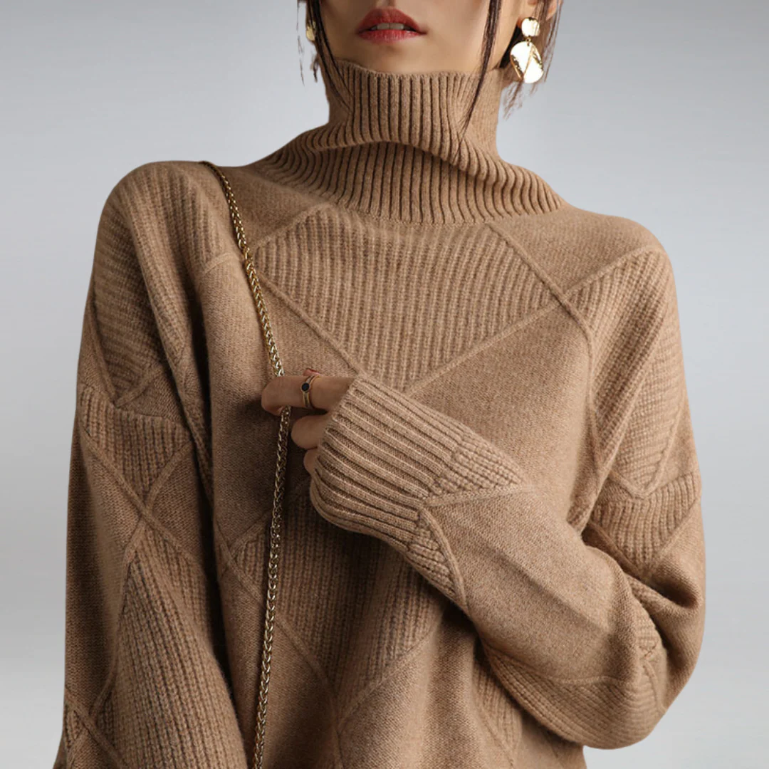 Darcy - Sweter z Wysokim Kołnierzem Oversize - Image 4