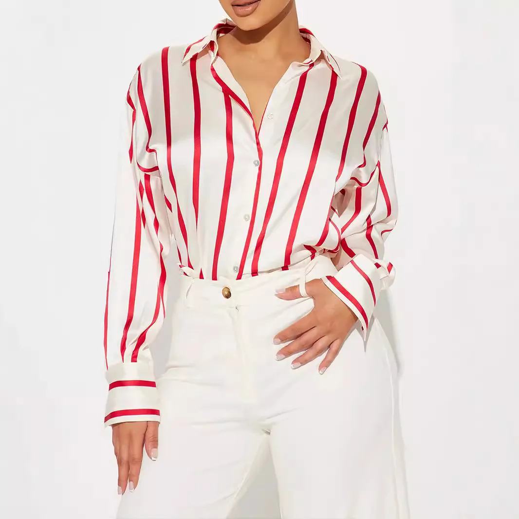 Delaney paskowana bluzka jedwabna - Image 6