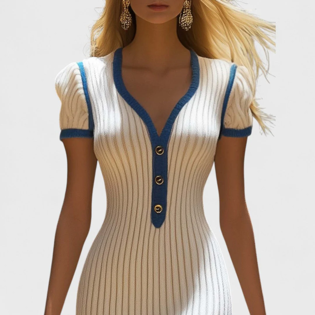 Ellena - Elegancka sukienka midi z trenem - Image 3