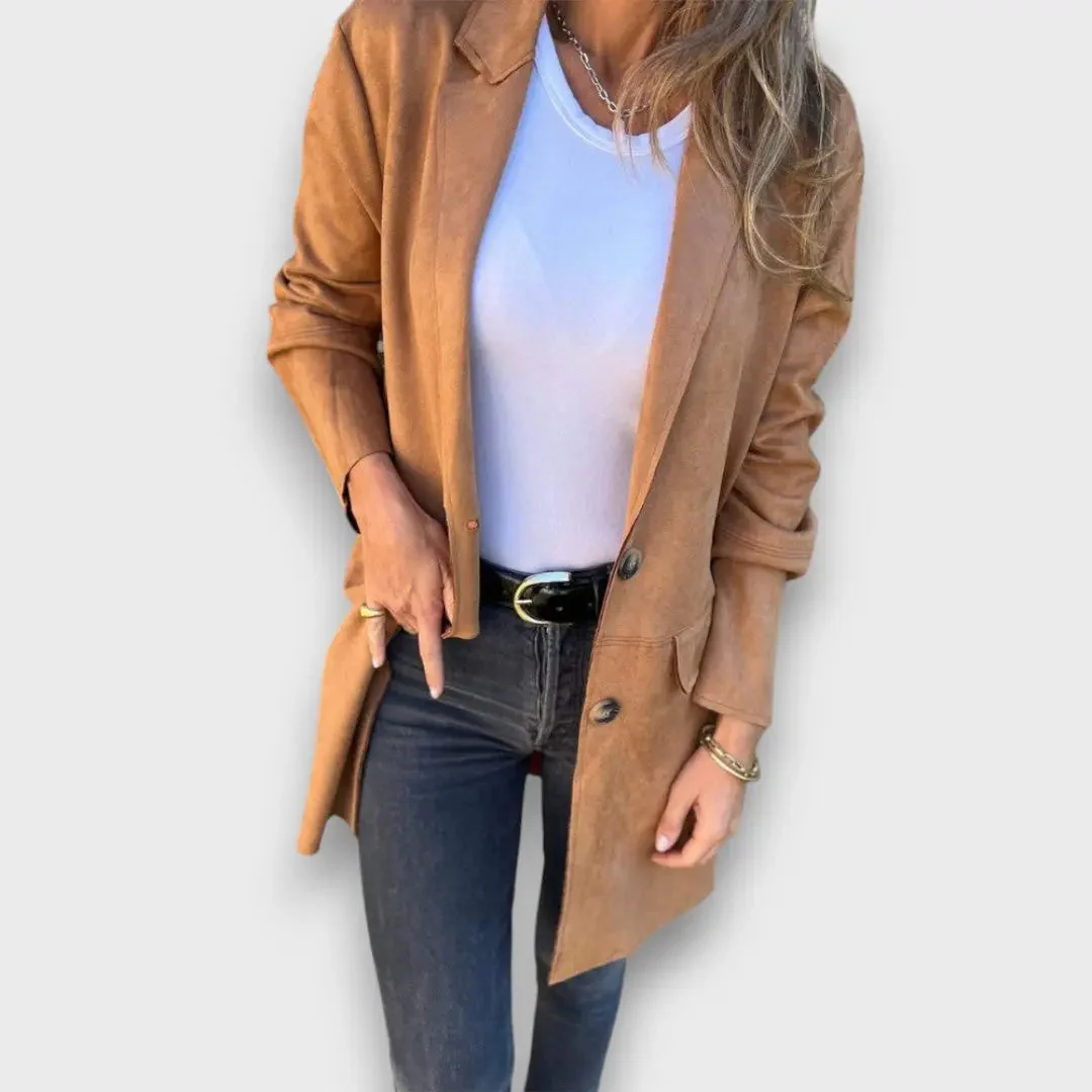 Eloise – Miękki Blazer-Kardigan w Kolorze Kamelowym - Image 2