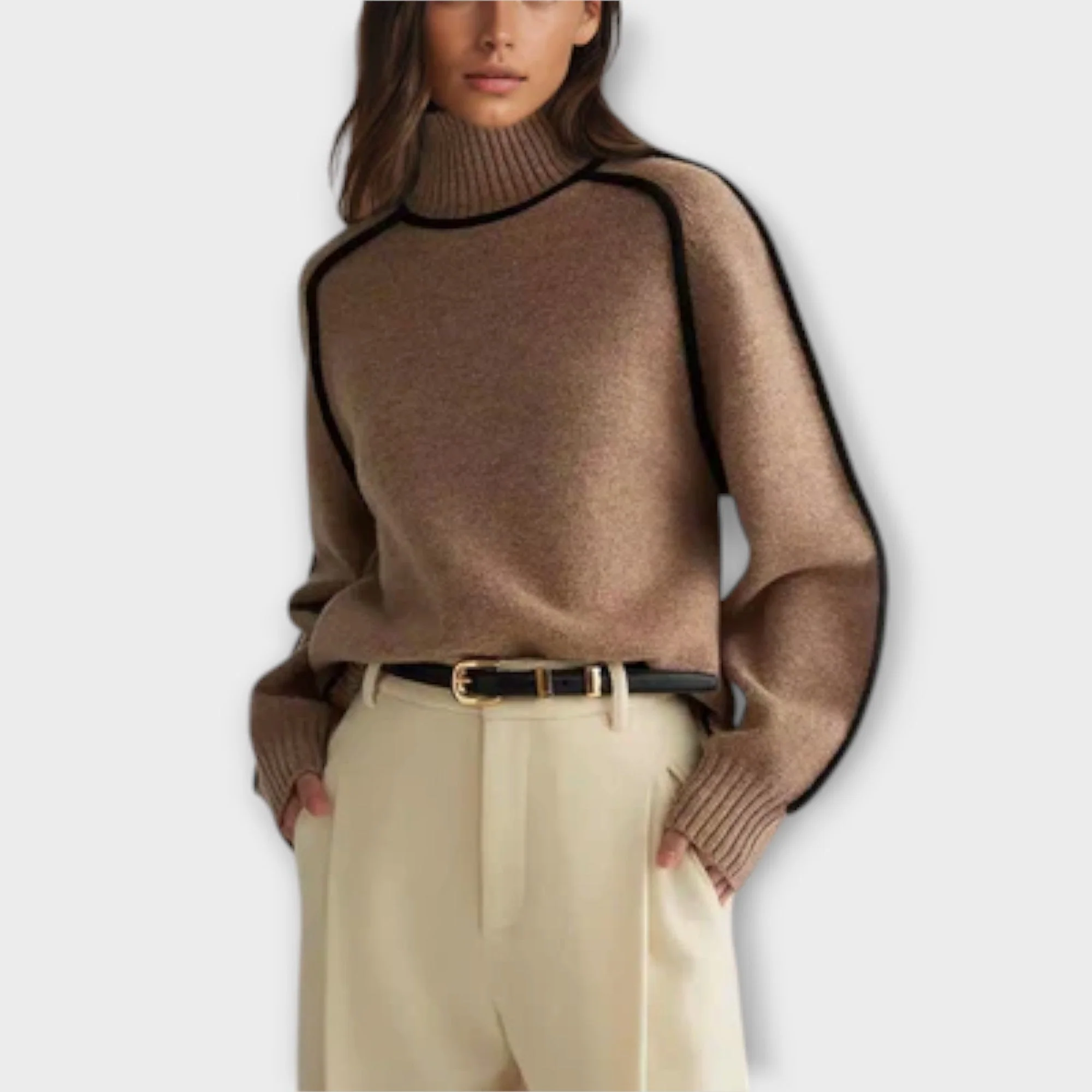 Emilie - Miękki i Elegancki Sweter z Wysokim Kołnierzem - Image 2