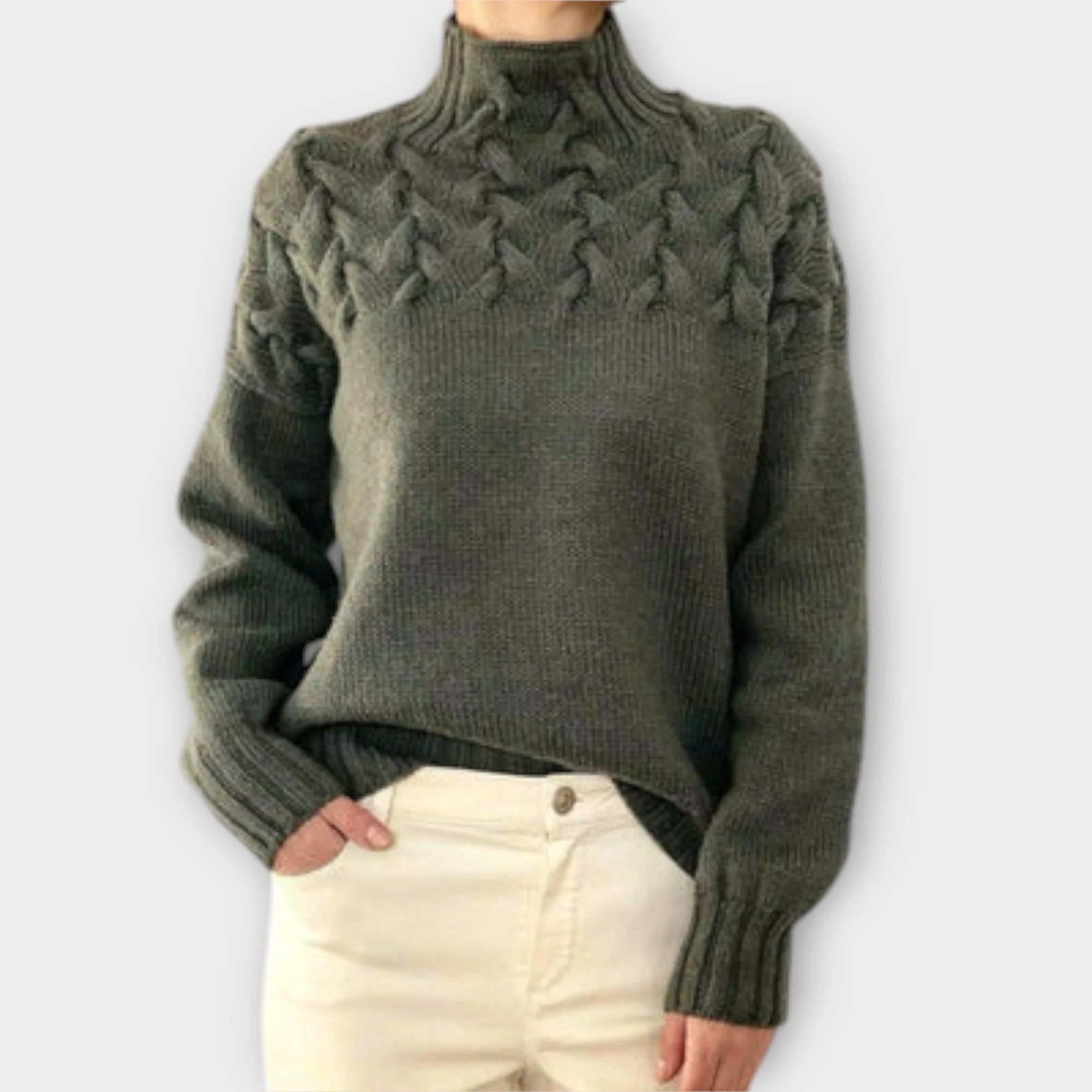 Eva - Sweter Damski z Warkoczami - Image 2