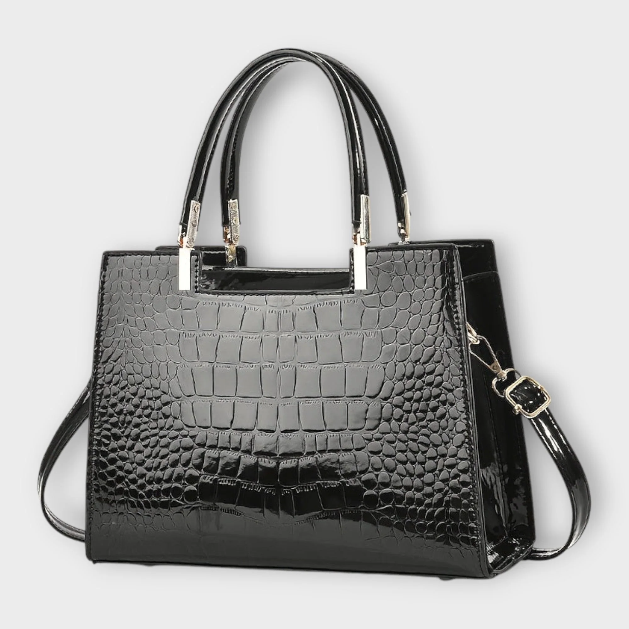 Gianna Boutique - Torebka na Ramię z Wzorem Krokodyla Błyszcząca - Image 2