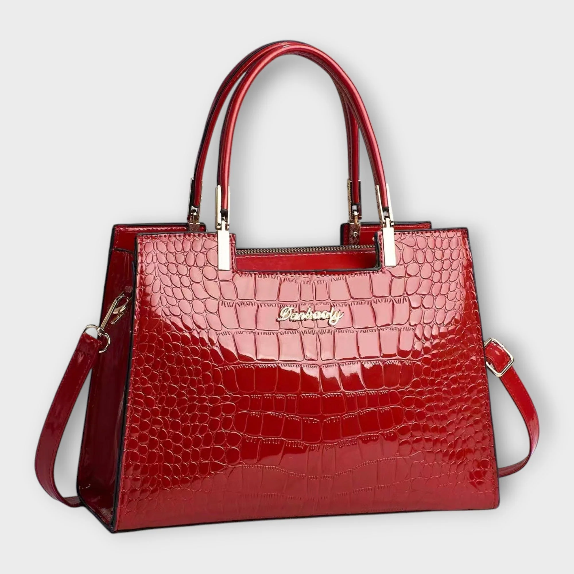 Gianna Boutique - Torebka na Ramię z Wzorem Krokodyla Błyszcząca - Image 5