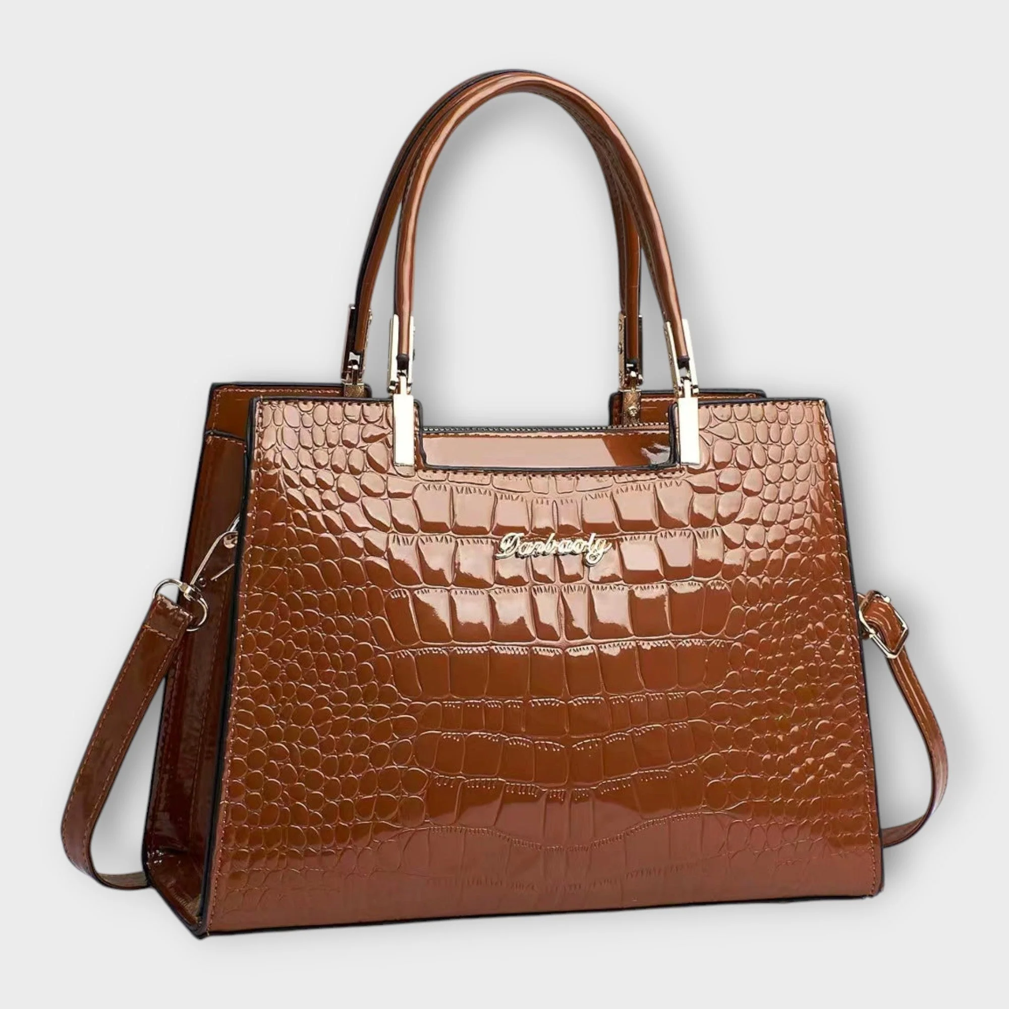 Gianna Boutique - Torebka na Ramię z Wzorem Krokodyla Błyszcząca - Image 6