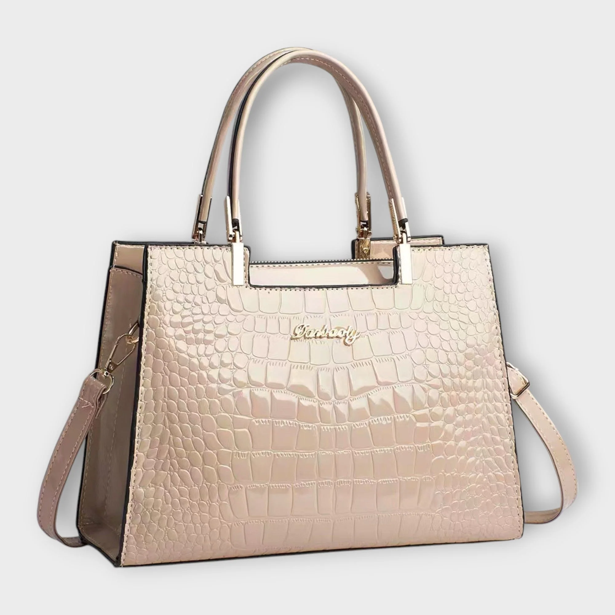 Gianna Boutique - Torebka na Ramię z Wzorem Krokodyla Błyszcząca - Image 7