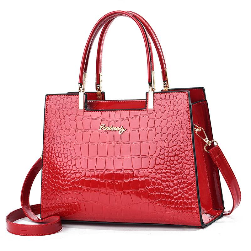 Gianna Boutique - Torebka na Ramię z Wzorem Krokodyla Błyszcząca - Image 8