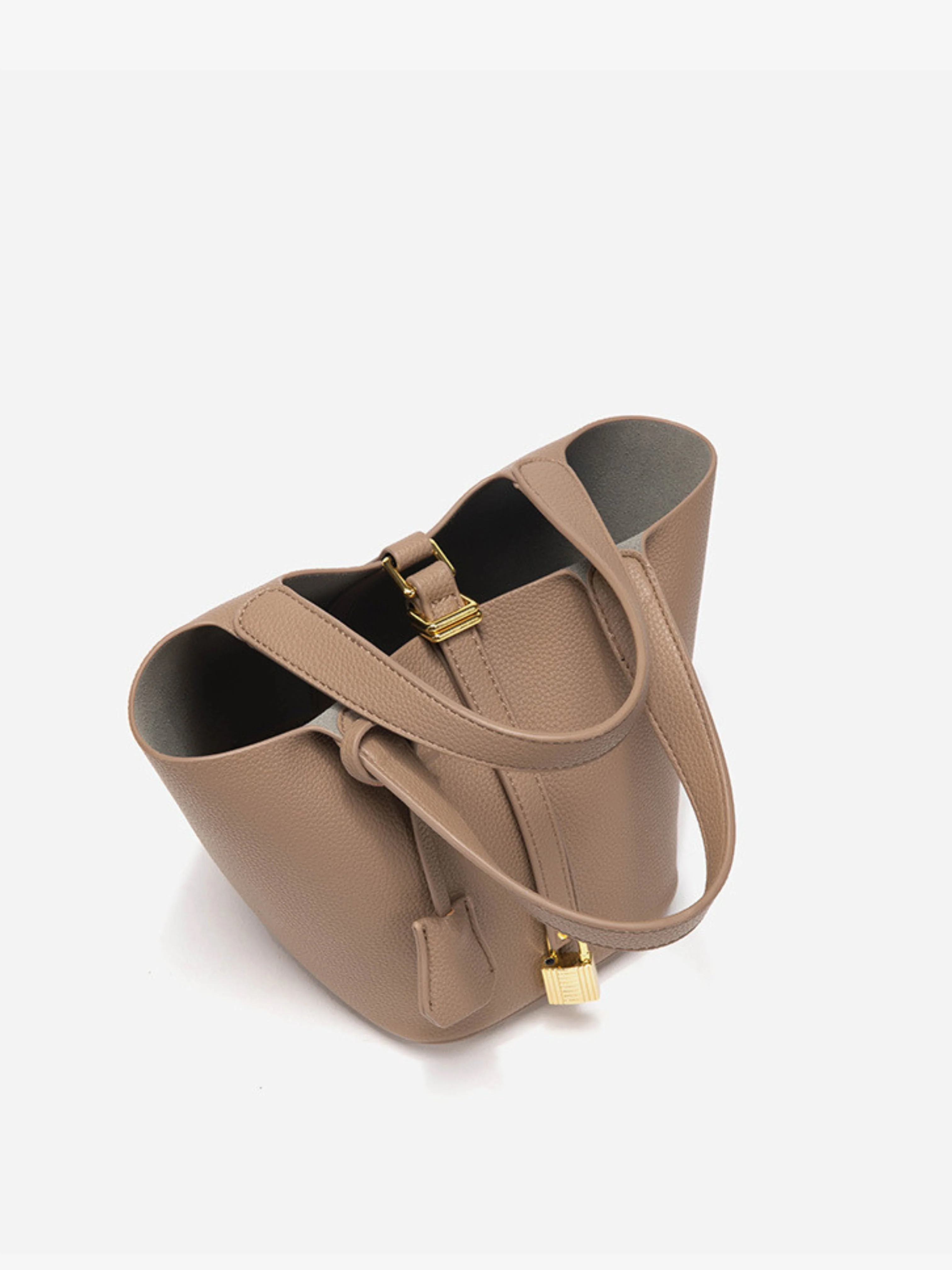 Glaiza | Elegancka Torebka typu Bucket Gold-Lock - Image 3