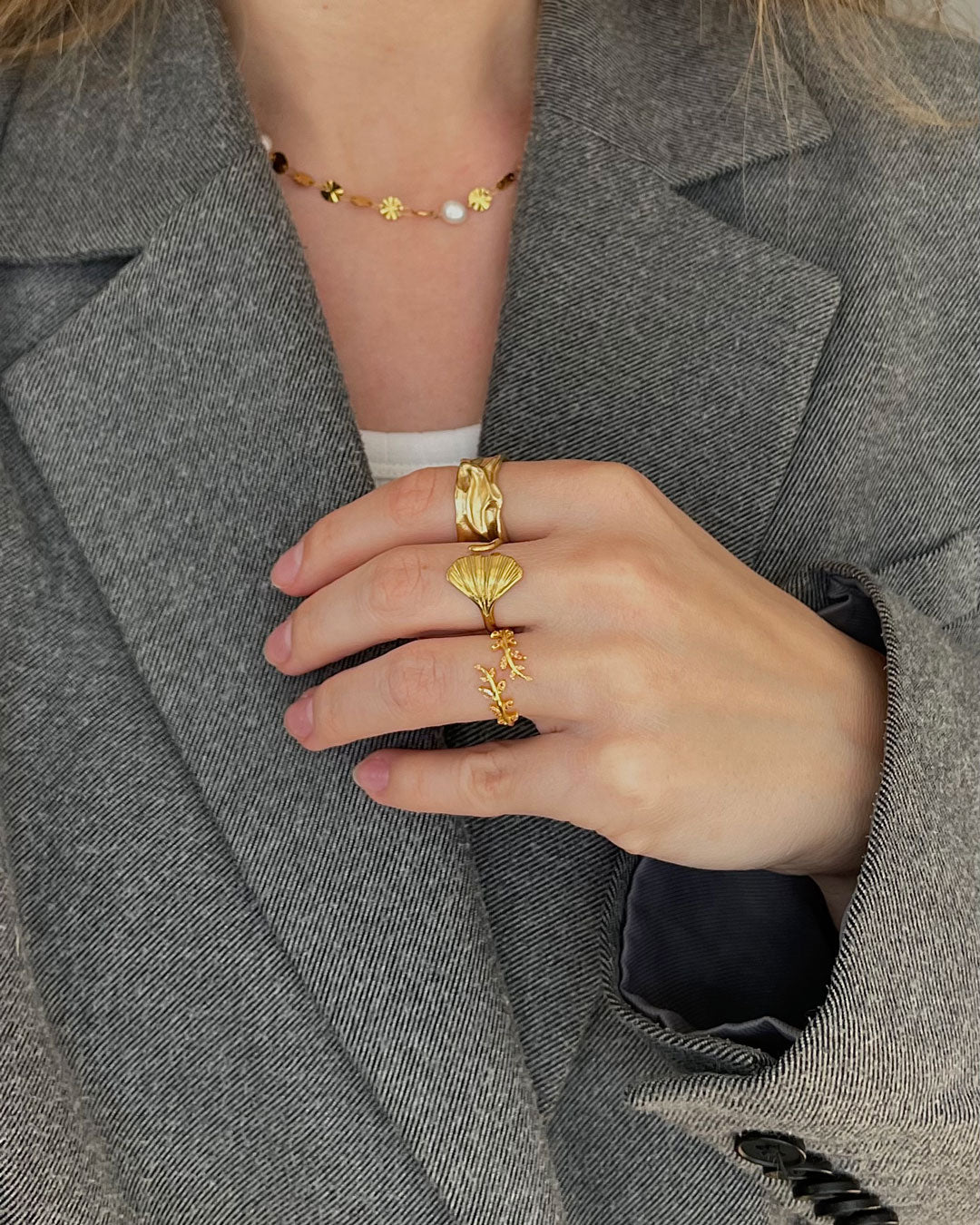 Jaylinette | Duży Pierścionek ze Złota 18K - Image 4