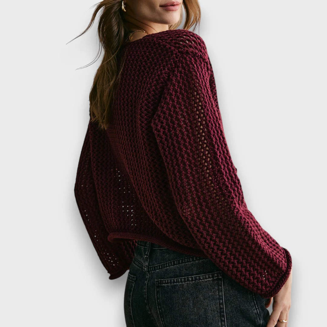 Jessa – Kardigan w kolorze Burgund - Image 4