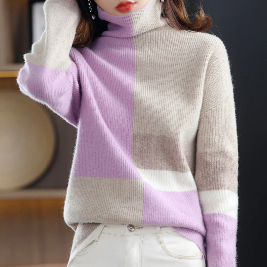 Joanna - Sweter z Wysokim Kołnierzem - Image 4