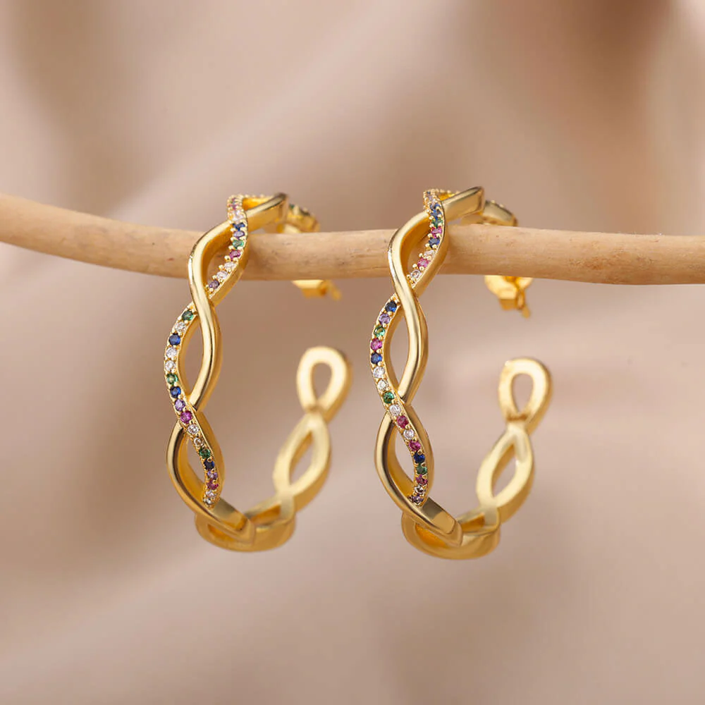 Julenyssa | Kolczyki Wave w Złocie 18K - Image 2