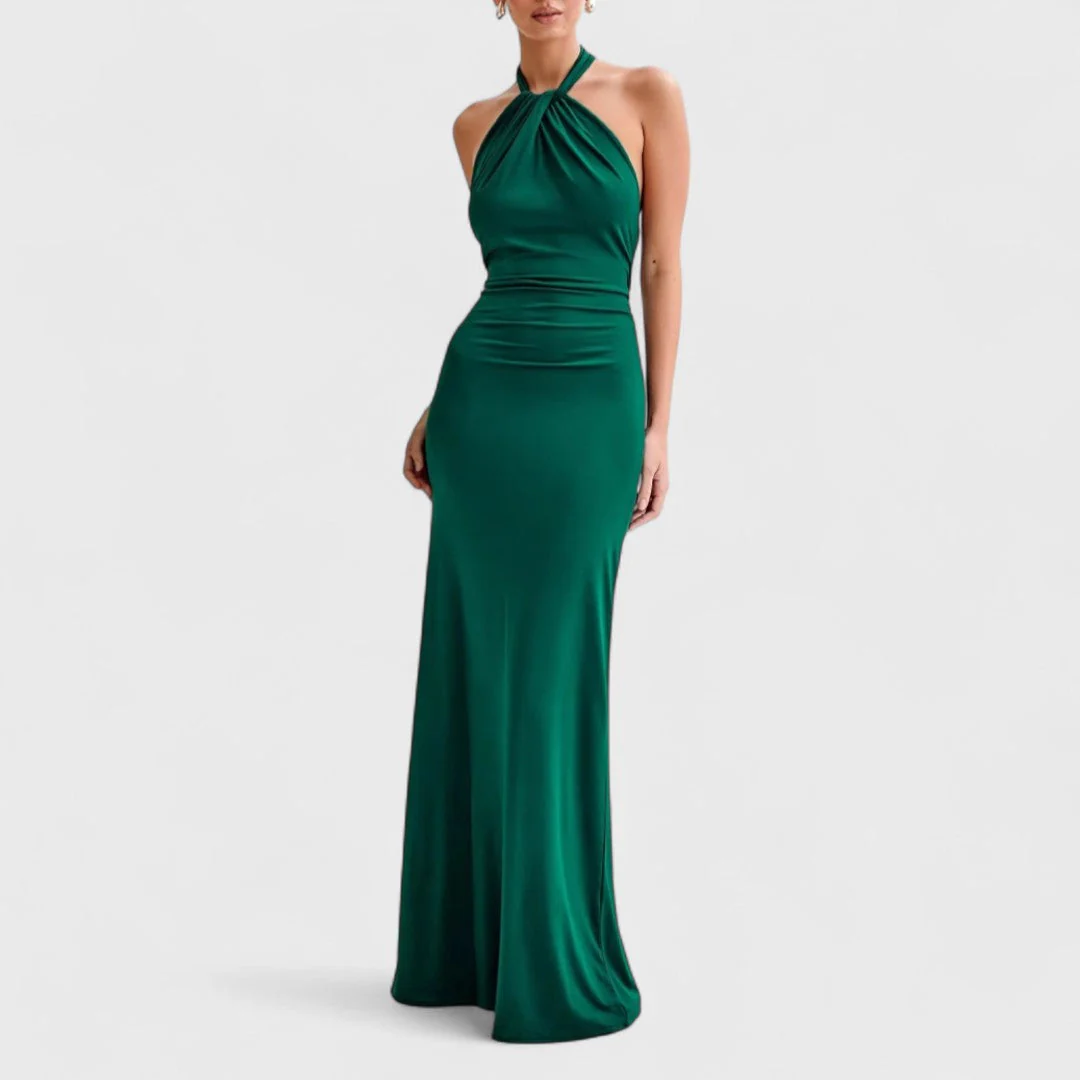 Klara – Sukienka curvy z jedwabiu z dekoltem halter - Image 6