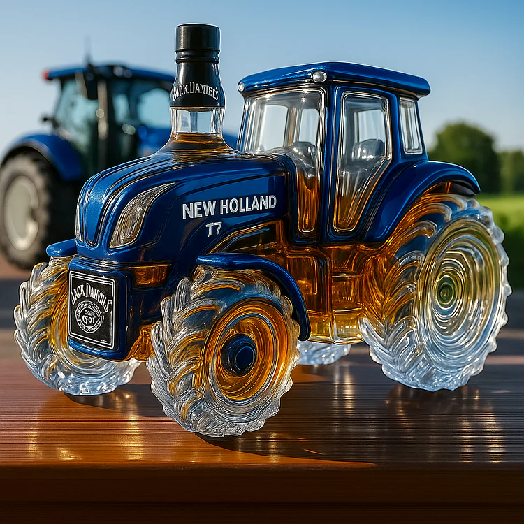 Klasyczna butelka whisky w kształcie traktora New Holland T7 - Image 2