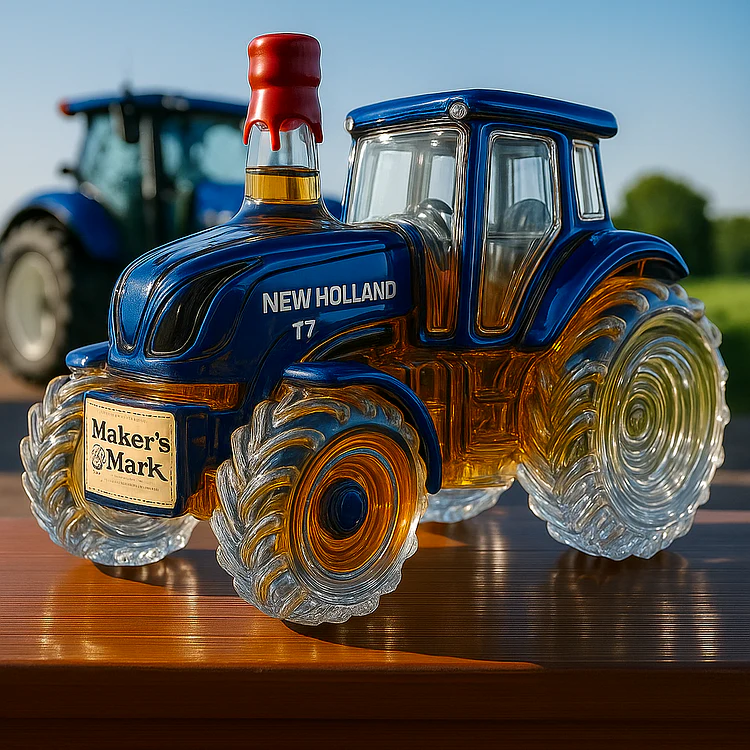 Klasyczna butelka whisky w kształcie traktora New Holland T7 - Image 4
