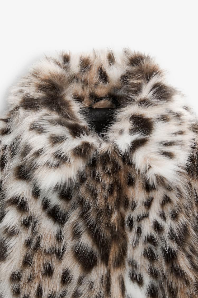 KURTKA Z SFAŁDOWANEGO FUTRA W LEOPARDZIE - Image 6