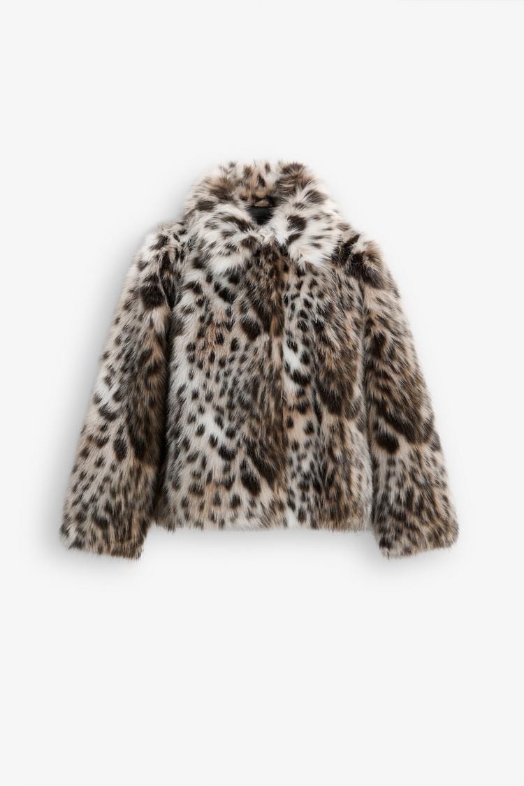 KURTKA Z SZTUCZNEGO FUTRA W LEOPARDZIE - Image 8