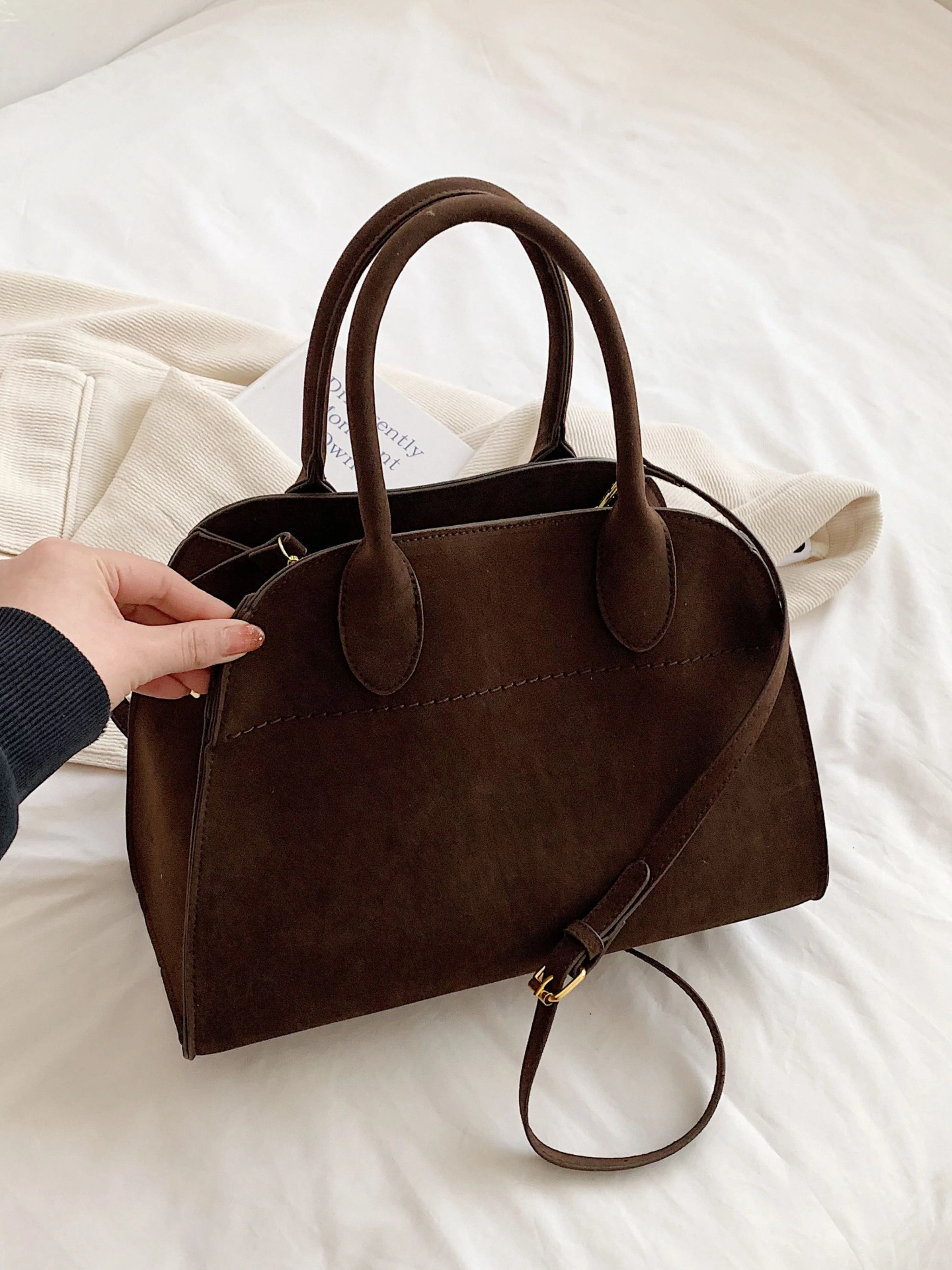 Luisa | Minimalistyczna Torba Codzienna ze Skóry Zamszowej - Image 11
