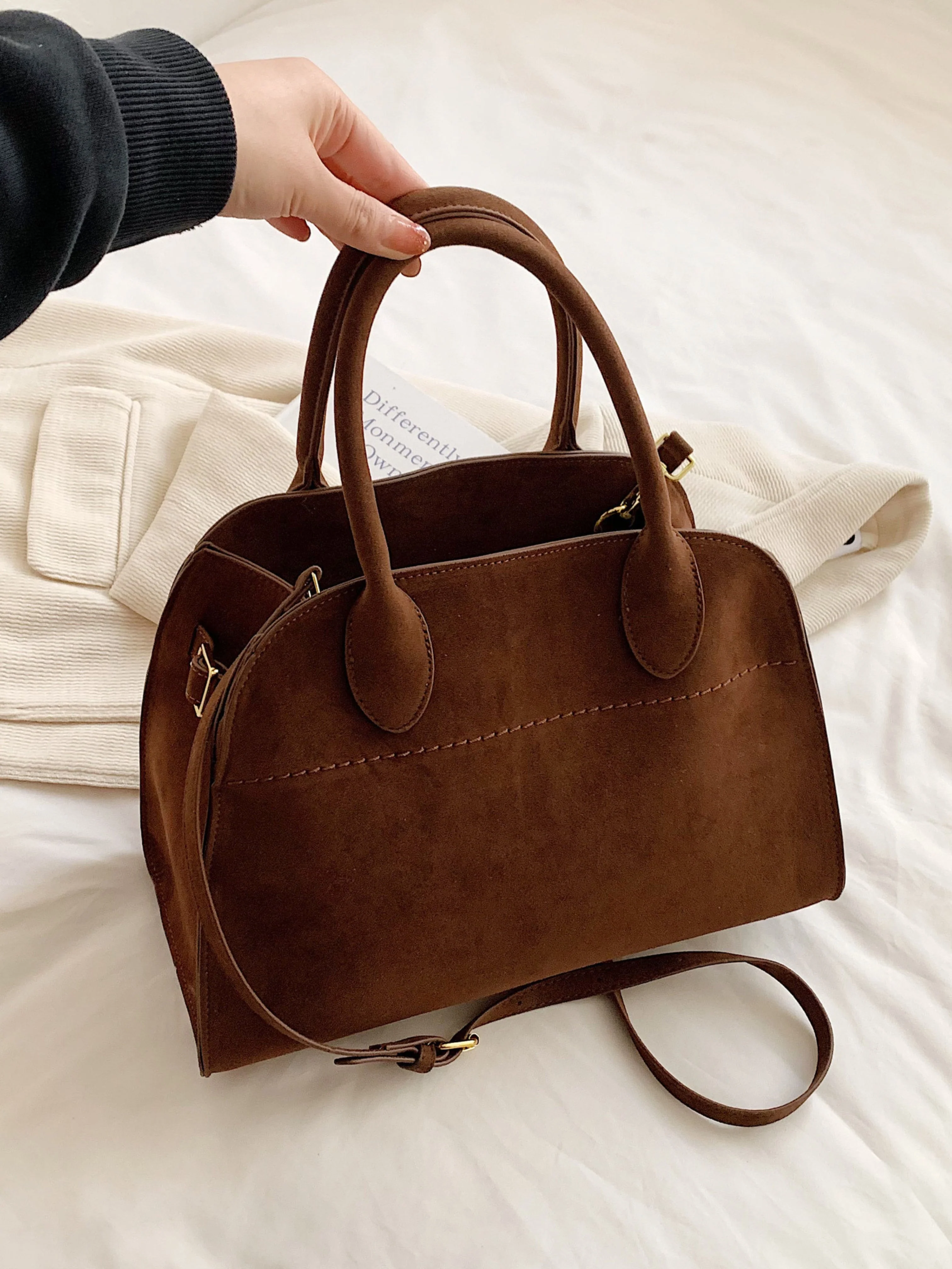 Luisa | Minimalistyczna Torba Codzienna ze Skóry Zamszowej - Image 12
