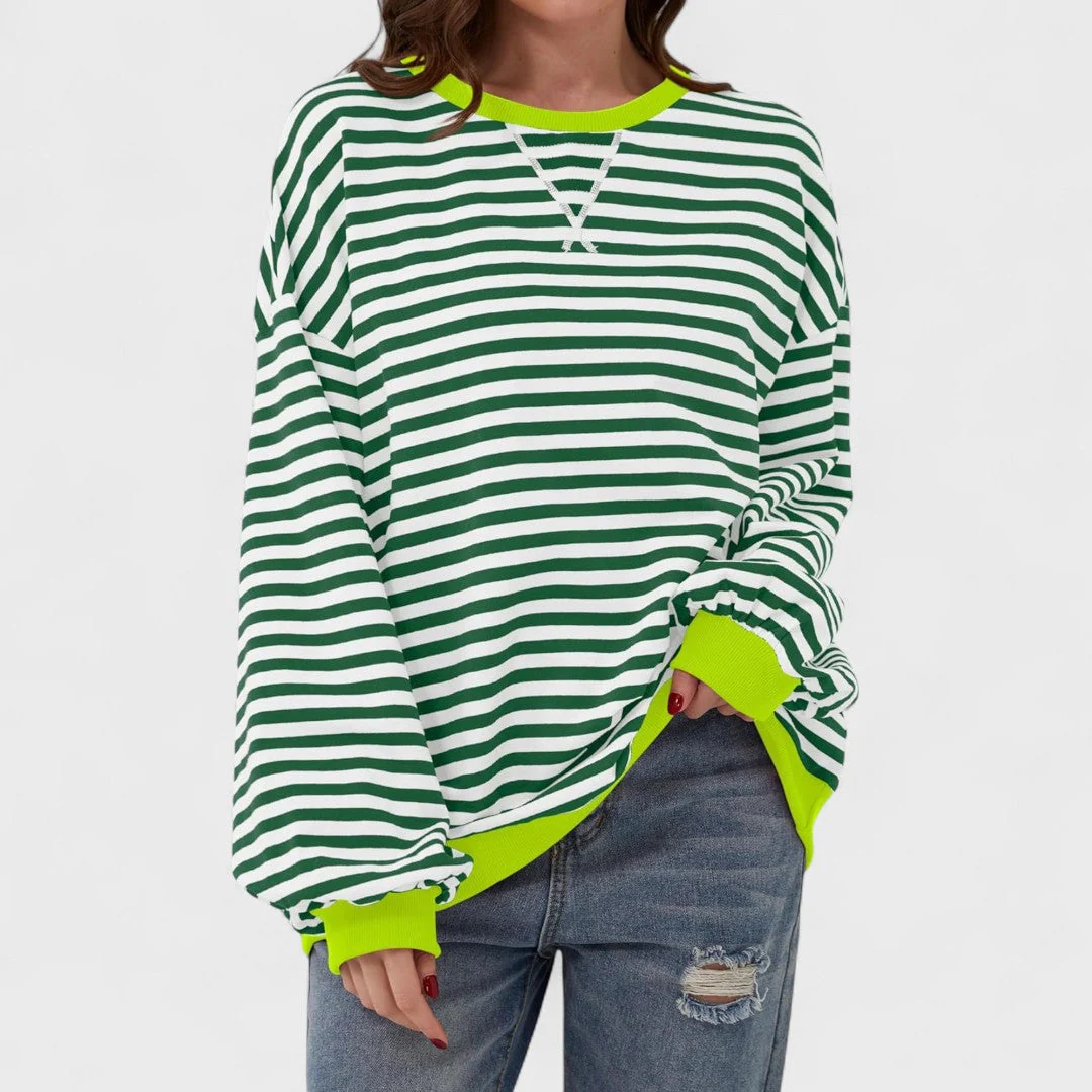 LUKA - Casualna bluza z długim rękawem i okrągłym dekoltem w paski - Image 10