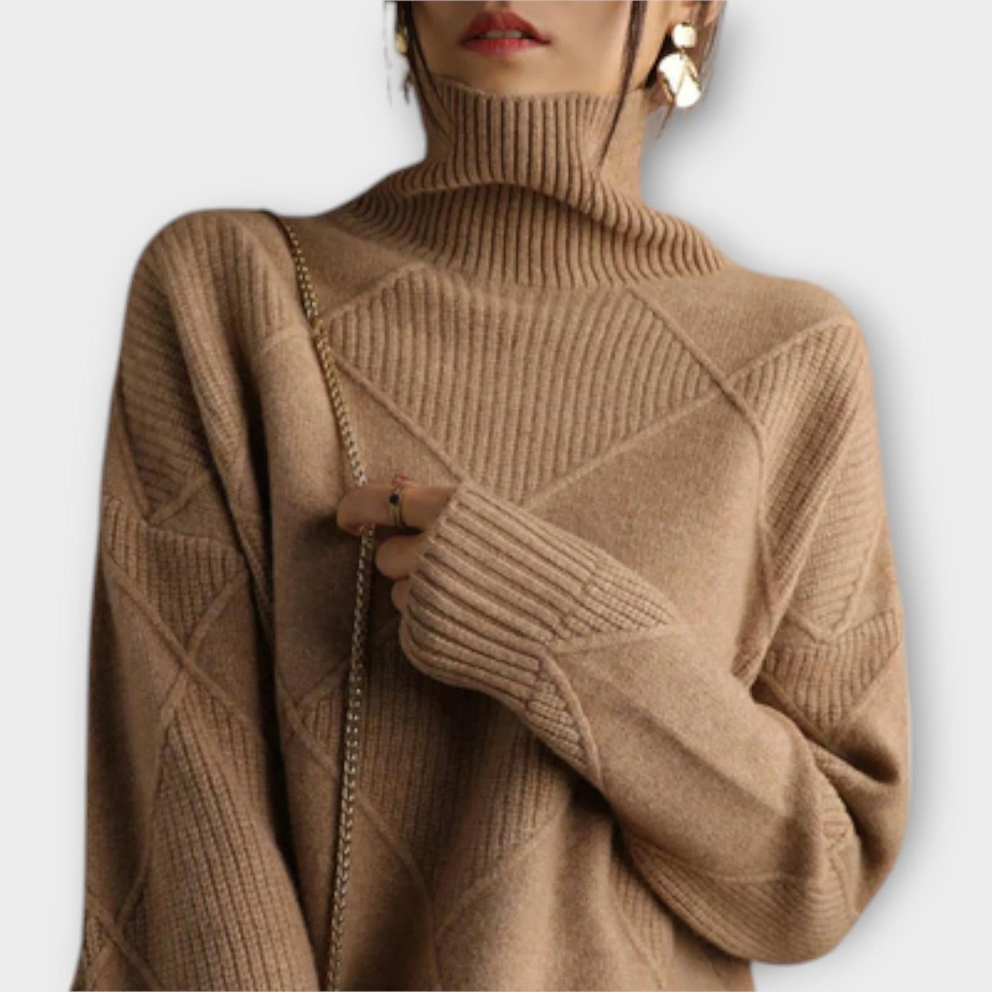 Melanie - Wygodny Sweter z Golfem - Image 2