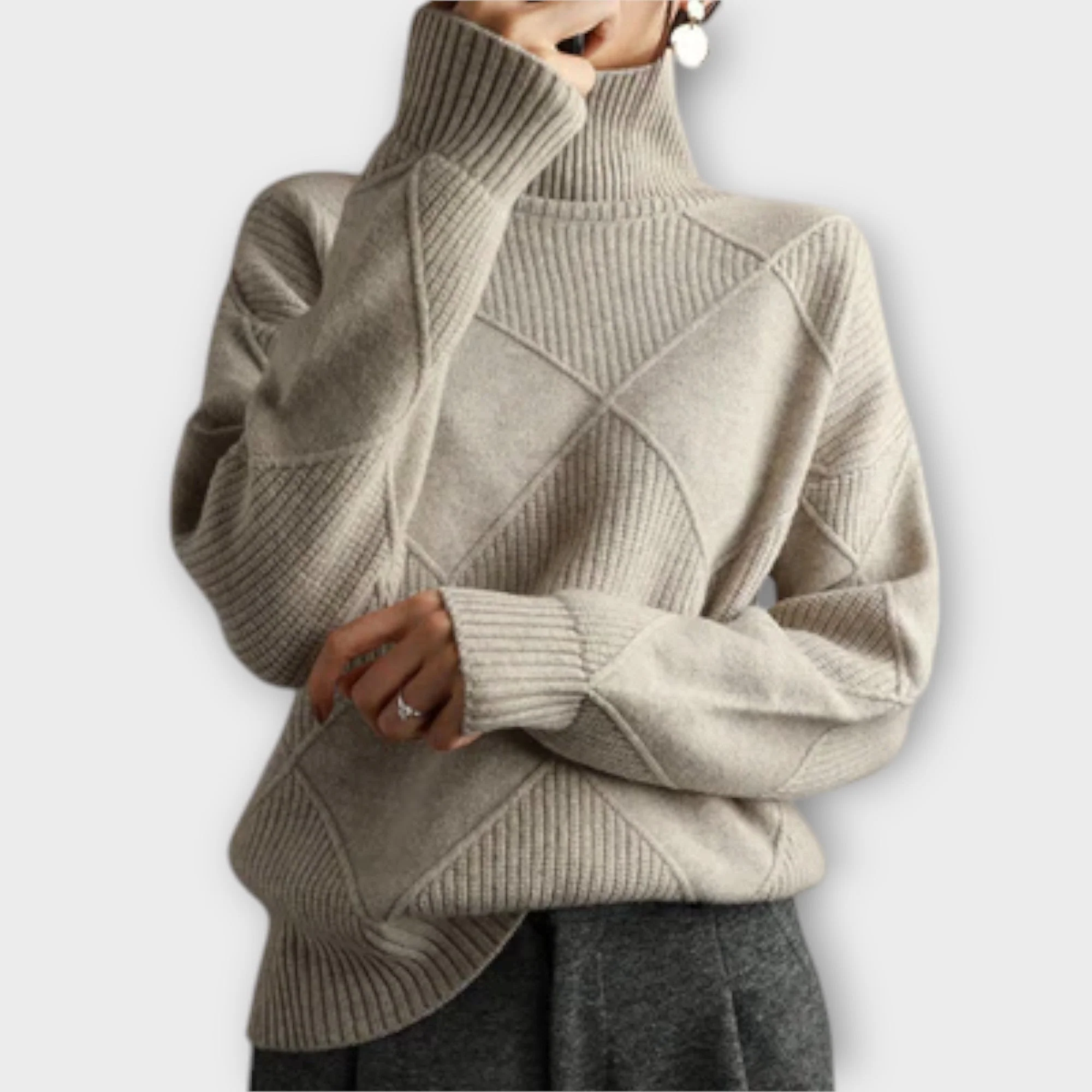 Melanie - Wygodny Sweter z Golfem - Image 3