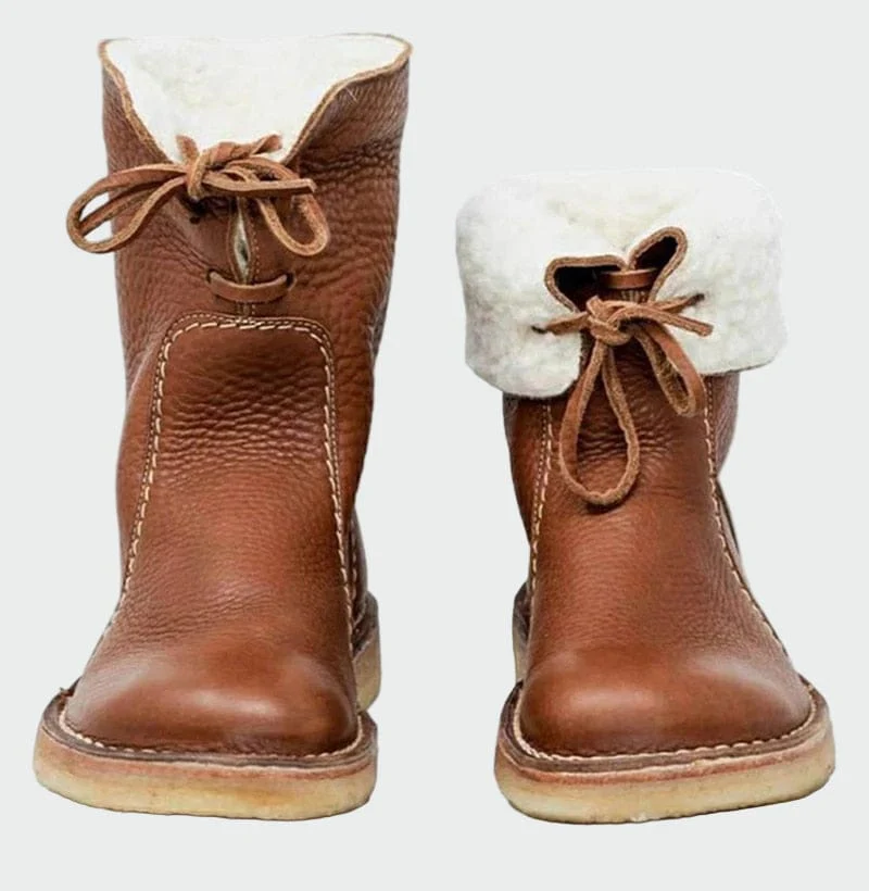 Męskie wodoodporne skórzane buty z wełnianą podszewką - Image 2