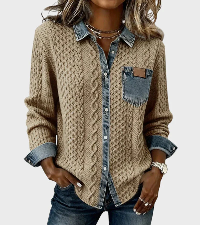 Mia | Sweter pleciony z denimu - Image 4